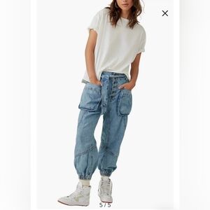 💙 Free People Mai Tai Denim Joggers